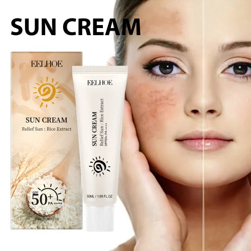 EELHOE Rice Protective Cream Moisturizing Refreshing Non-Sticky  Naturally Protects Against Uv Exposure And Increases