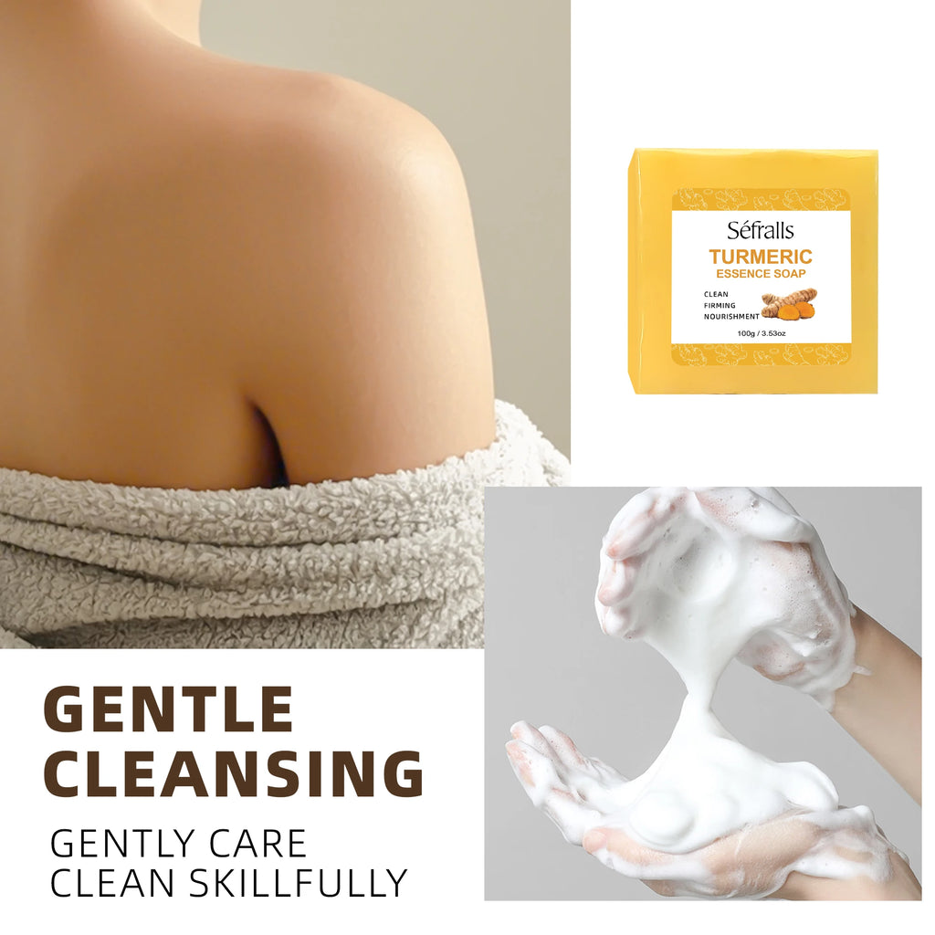 Séfralls All-Skin-Types Turmeric Care Trio Face Cream Serum Soap Facial Oil Brightening Wrinkle-Reducing Hydrating Rejuvenating